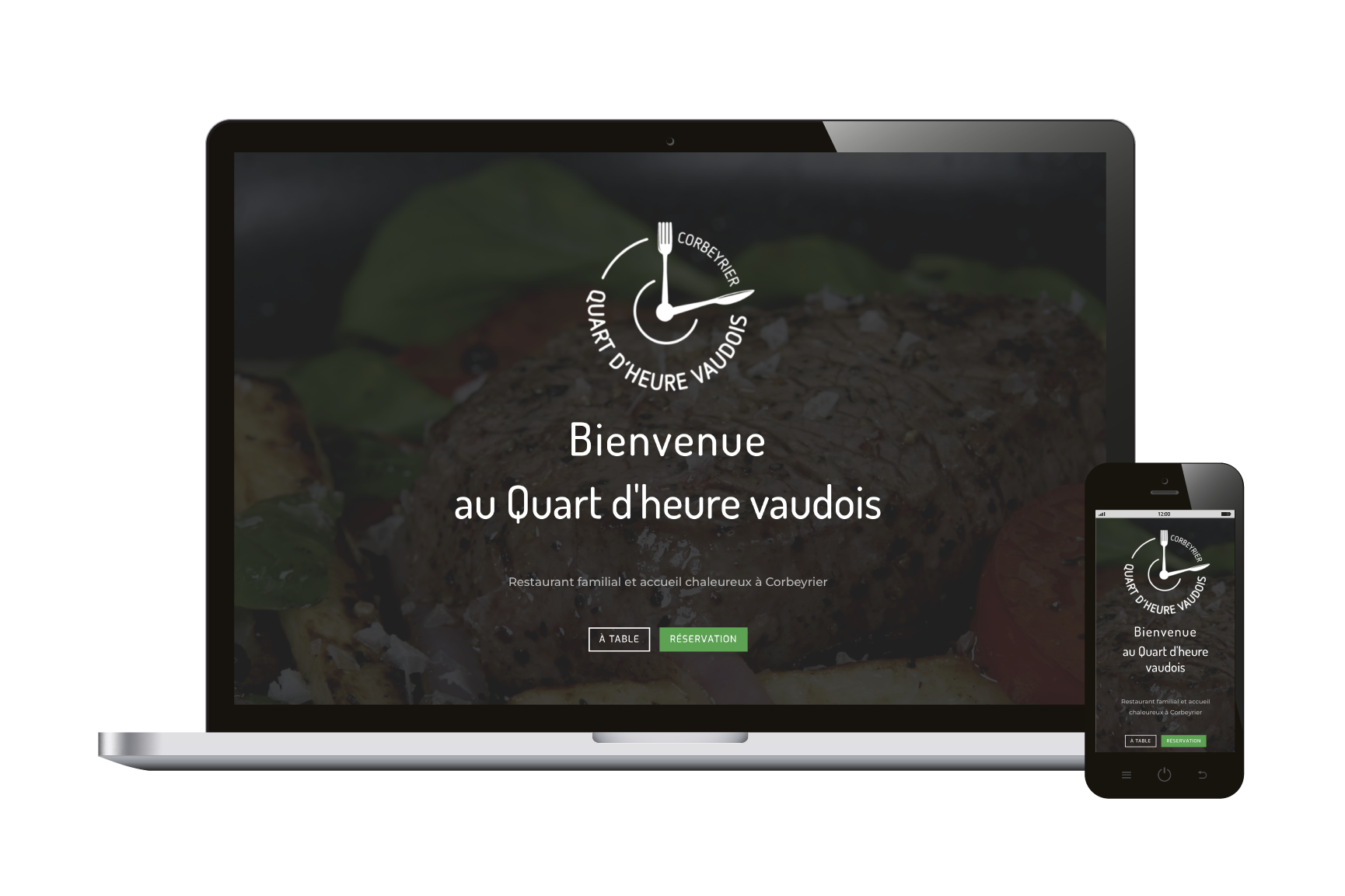 Logo et site QDHVD.CHRestaurant Quart d’heure vaudois, Corbeyrier
